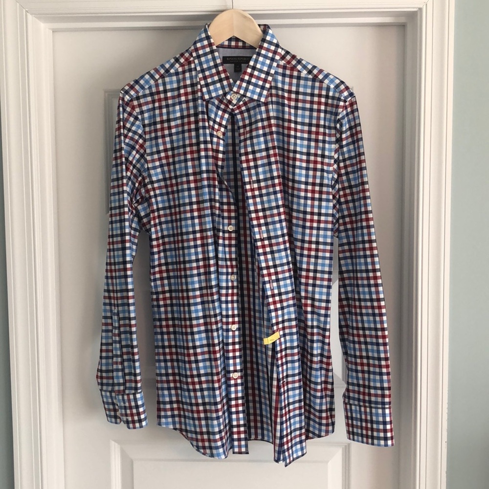 Banana Republic dress shirt white/blue/red